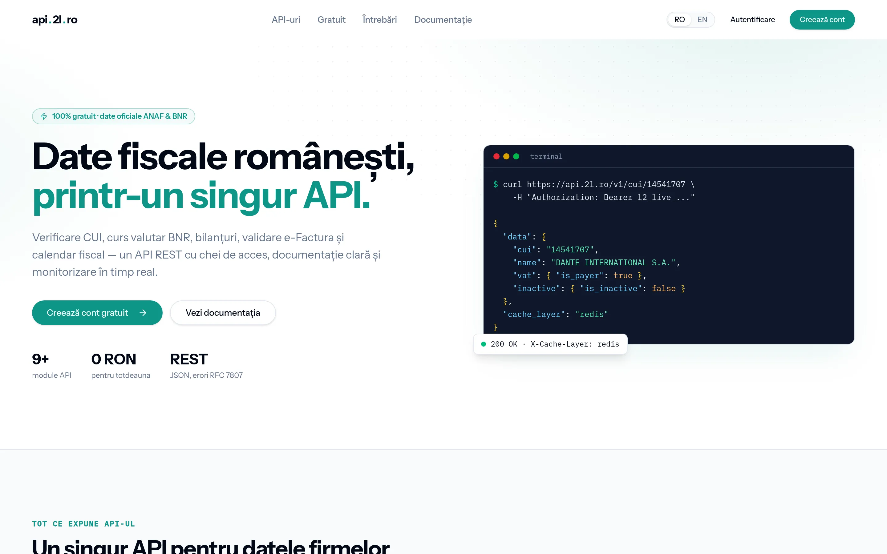 2Lines API — Romanian fiscal data, through one API.