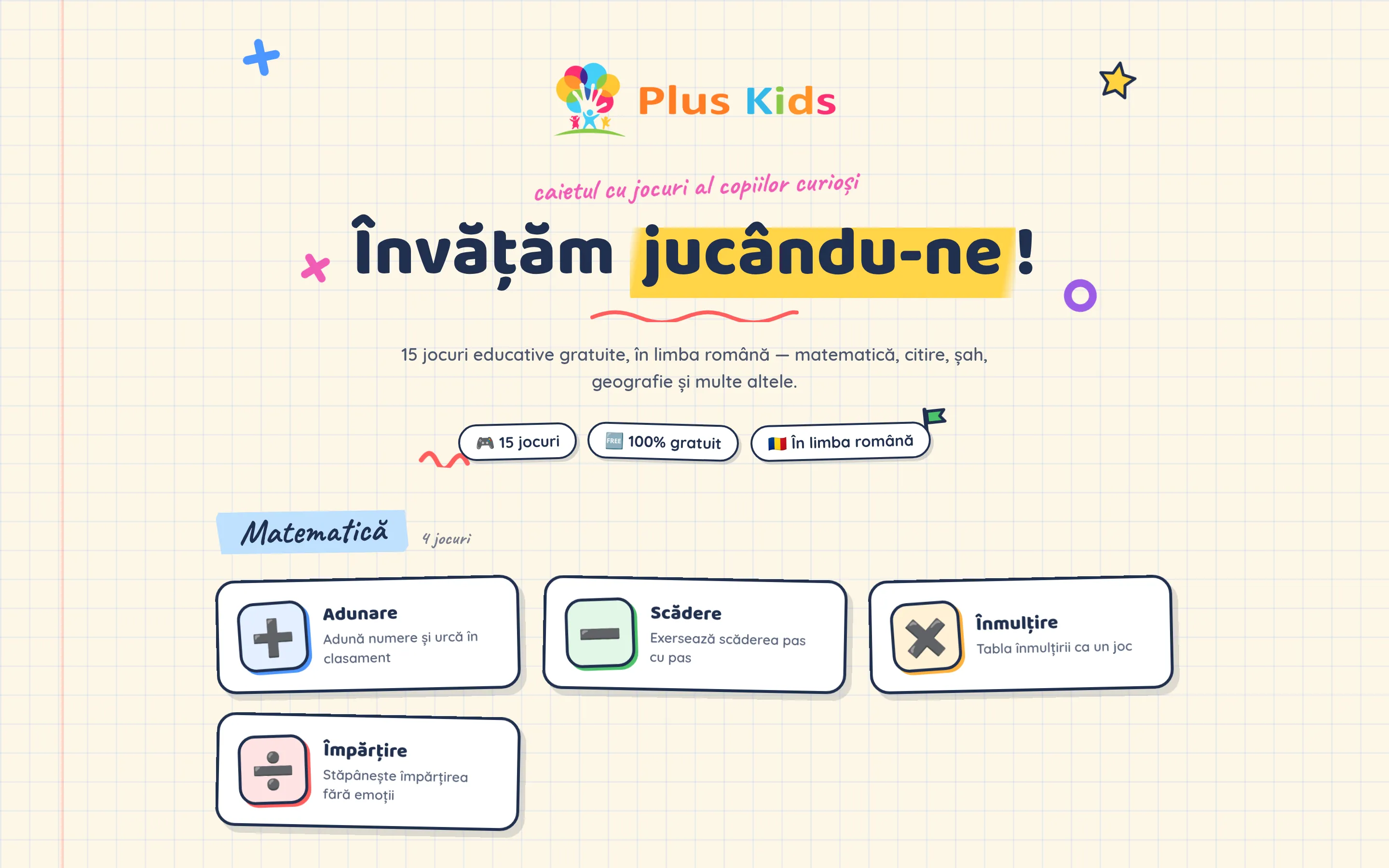 Plus Kids — Learning through play.