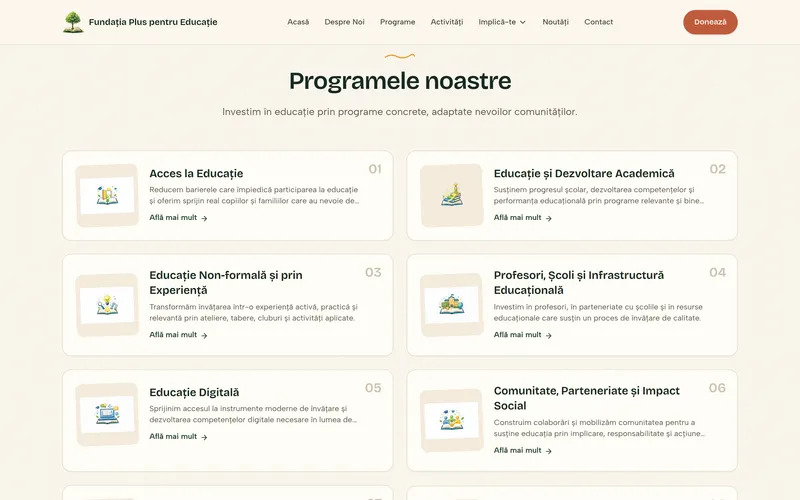 Fundația Plus pentru Educație screenshot